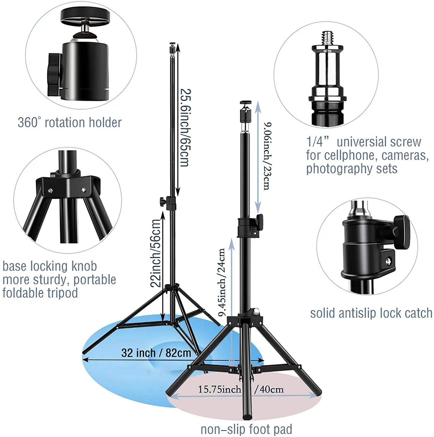 Lampa Pierścieniowa LED 26cm – 3 Tryby Światła, 10 Jasności, Stojak i Uchwyt na Telefon!