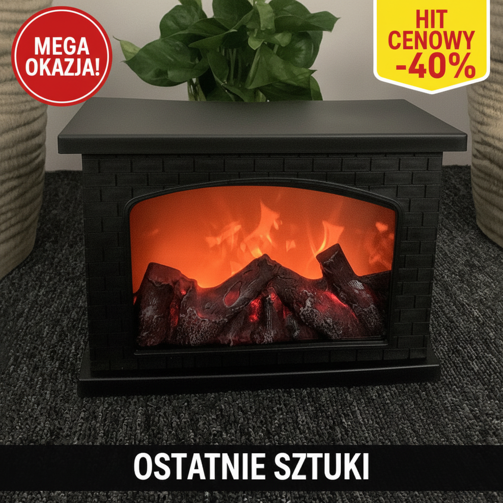 Lampka kominkowa LED z efektem płomienia - MEGA OKAZJA -40%, ostatnie sztuki
