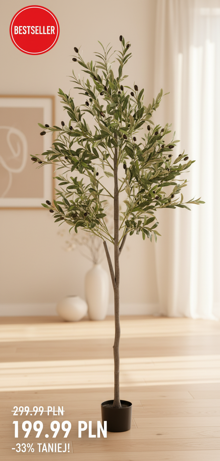 Sztuczne drzewko oliwne z owocami - bestseller z promocją