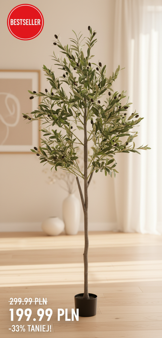 Sztuczne drzewko oliwne z owocami - bestseller z promocją